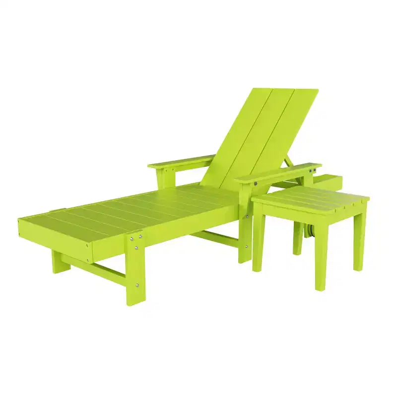 WestinTrends Ashore Chaise longue moderne inclinable avec table d'appoint, ensemble 2 pièces