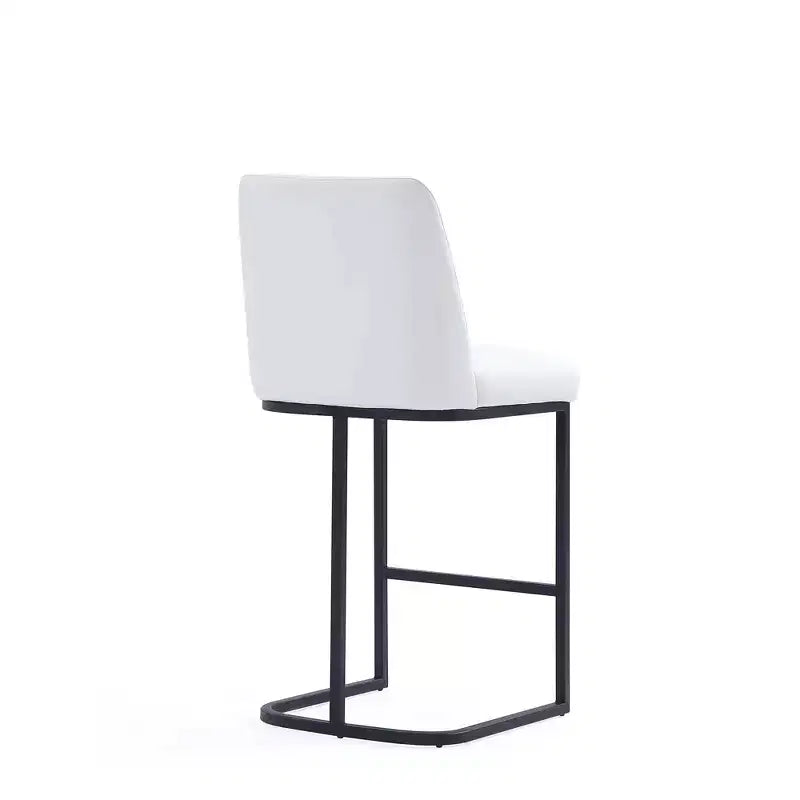 Leatherette Upholstered Metal Counter Height Barstool, Modern Kitchen or Bar Stool