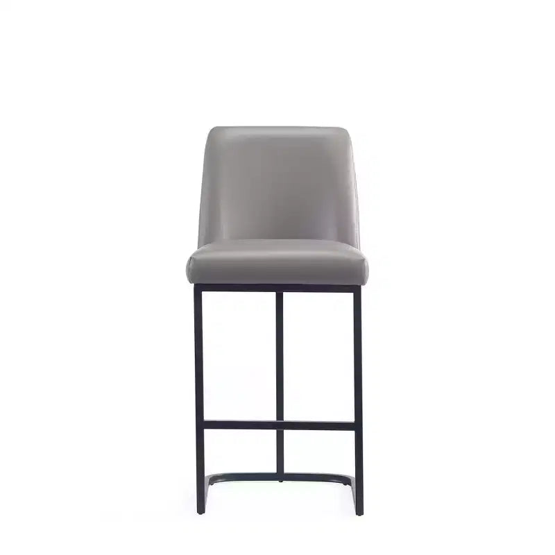 Leatherette Upholstered Metal Counter Height Barstool, Modern Kitchen or Bar Stool