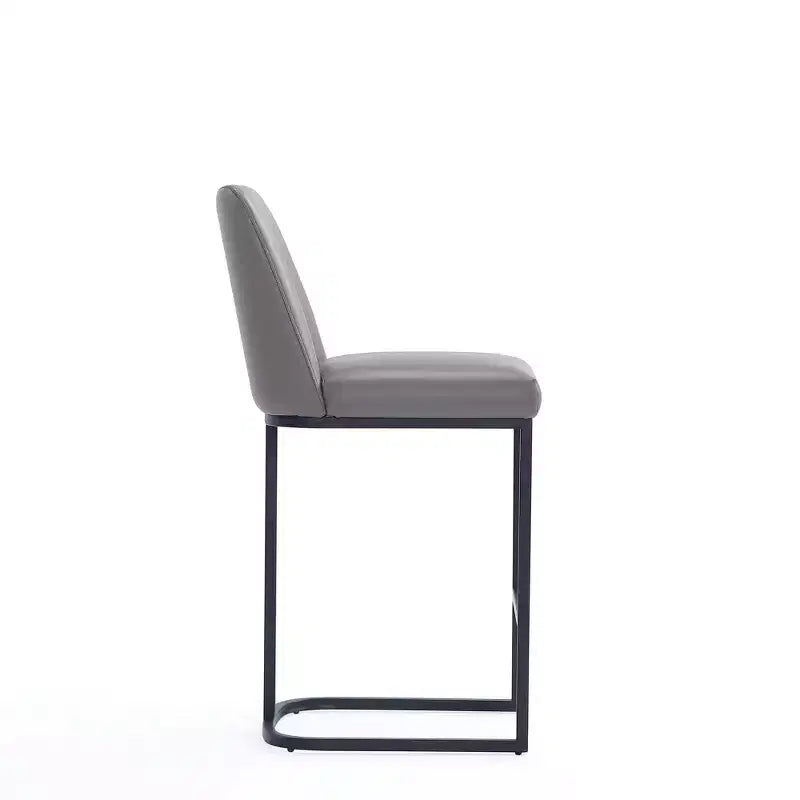 Leatherette Upholstered Metal Counter Height Barstool, Modern Kitchen or Bar Stool