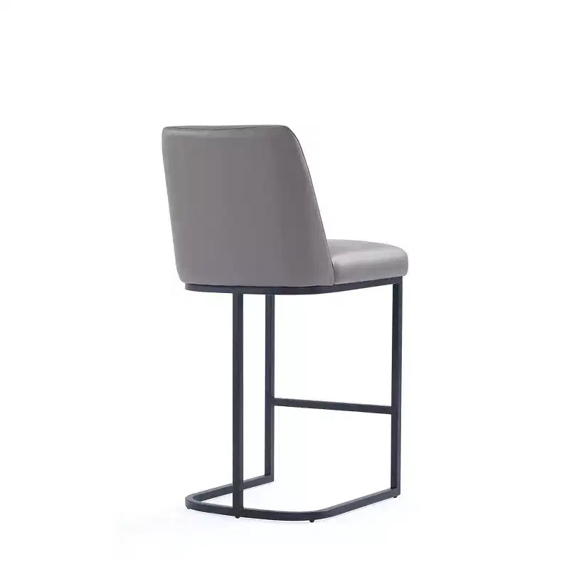 Leatherette Upholstered Metal Counter Height Barstool, Modern Kitchen or Bar Stool