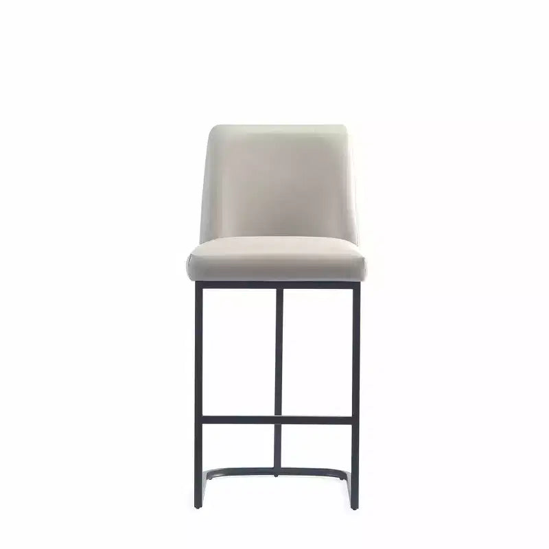 Leatherette Upholstered Metal Counter Height Barstool, Modern Kitchen or Bar Stool