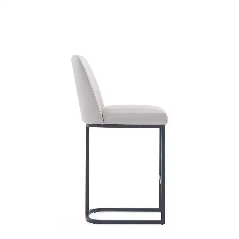 Leatherette Upholstered Metal Counter Height Barstool, Modern Kitchen or Bar Stool