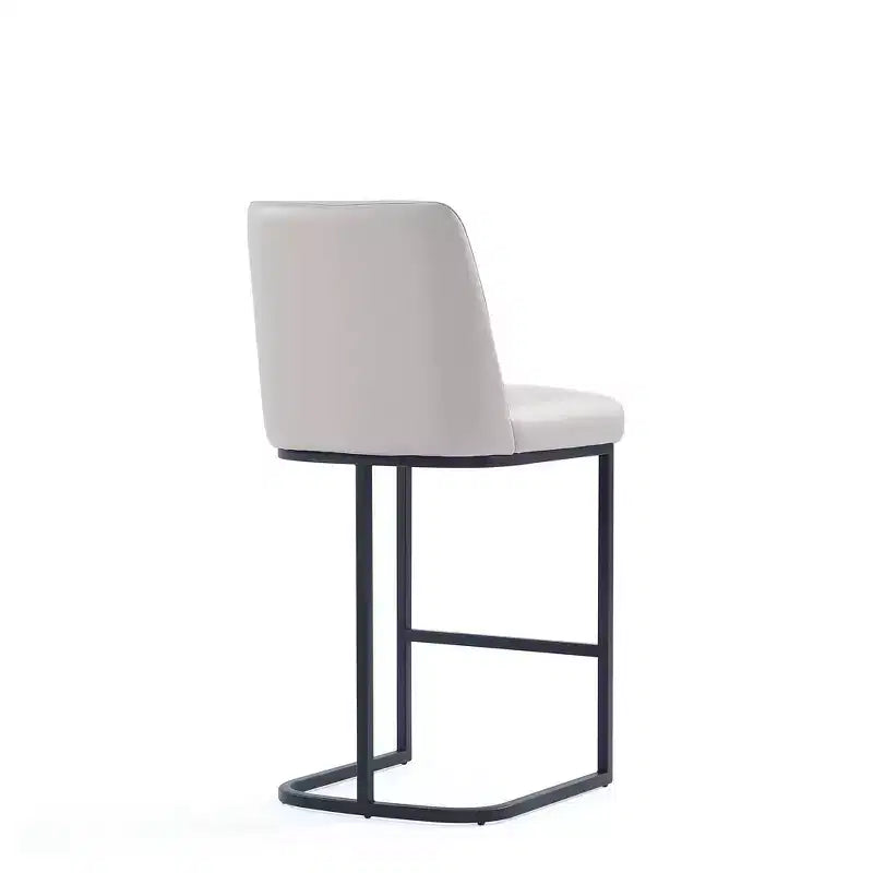 Leatherette Upholstered Metal Counter Height Barstool, Modern Kitchen or Bar Stool