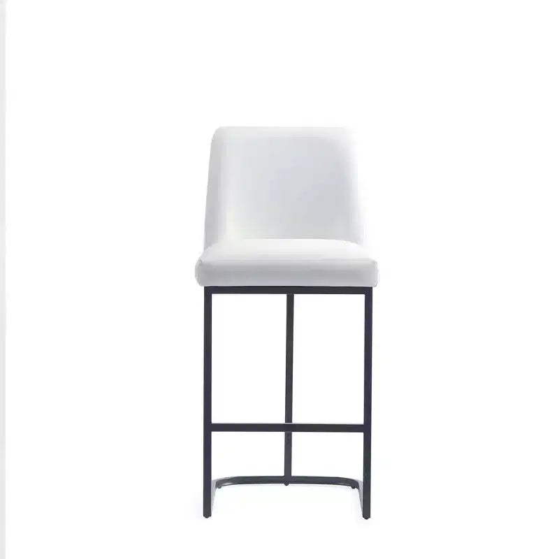 Leatherette Upholstered Metal Counter Height Barstool, Modern Kitchen or Bar Stool
