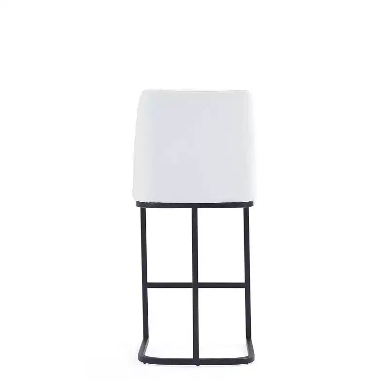 Leatherette Upholstered Metal Counter Height Barstool, Modern Kitchen or Bar Stool