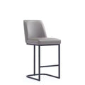 Leatherette Upholstered Metal Counter Height Barstool, Modern Kitchen or Bar Stool