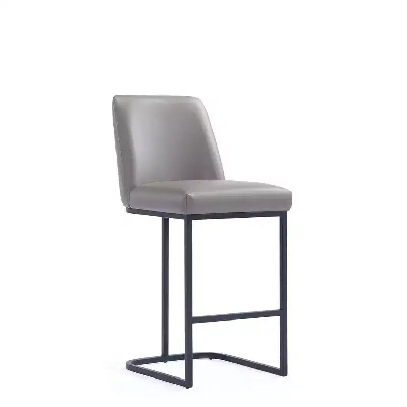 Leatherette Upholstered Metal Counter Height Barstool, Modern Kitchen or Bar Stool