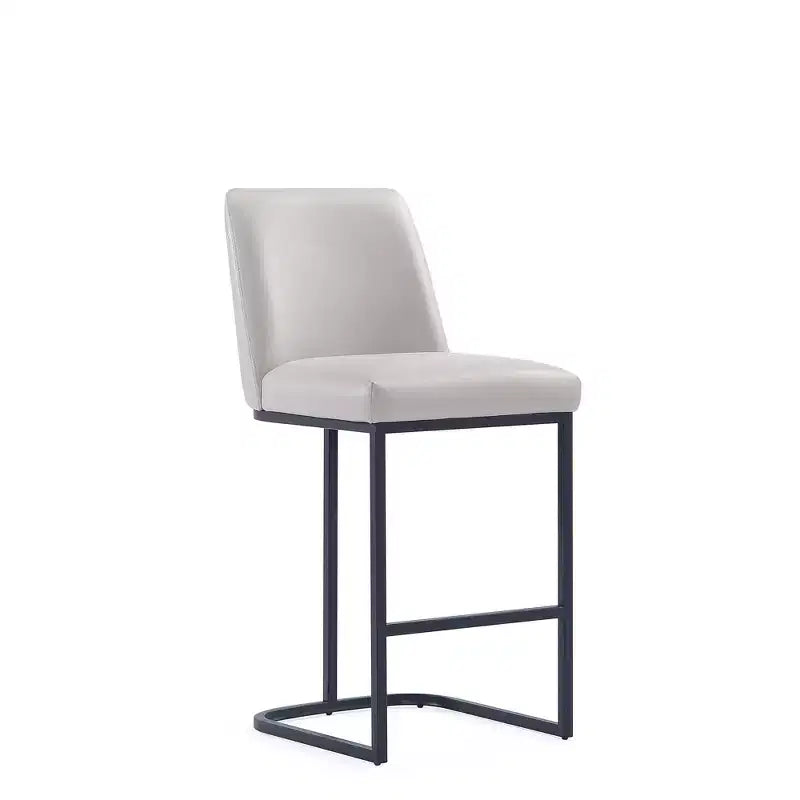 Leatherette Upholstered Metal Counter Height Barstool, Modern Kitchen or Bar Stool