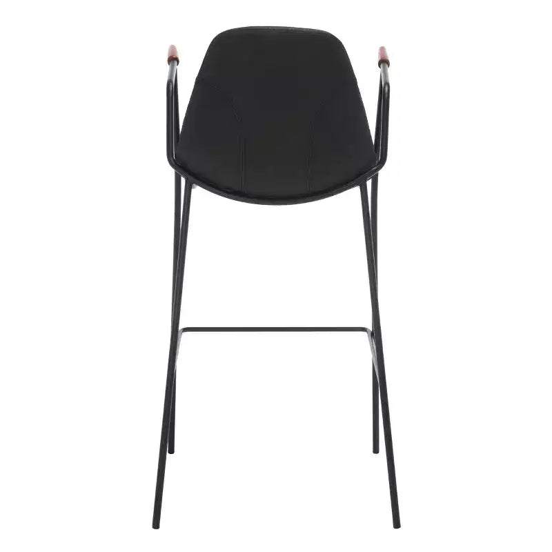 Mid-Century Modern Barstool, Upholstered Seat with Wood Legs, Kitchen or Bar Height