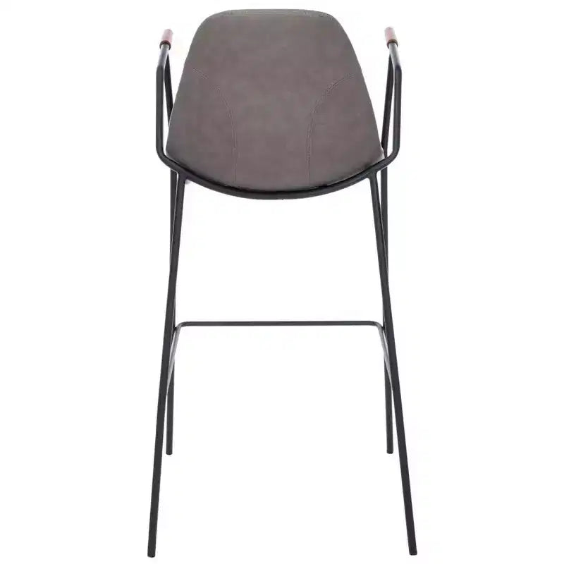 Mid-Century Modern Barstool, Upholstered Seat with Wood Legs, Kitchen or Bar Height