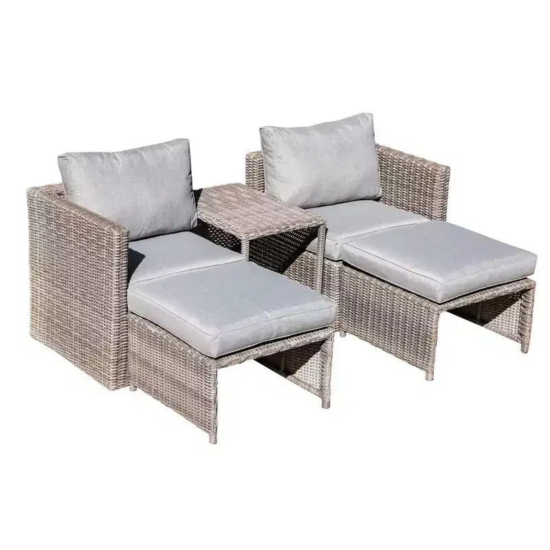 Sunsitt 5pc Steel Wicker Outdoor Patio Balcony Set