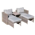 Sunsitt 5pc Steel Wicker Outdoor Patio Balcony Set