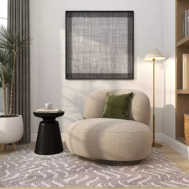 Metal Accent Table with Bell-Shaped Base, Modern Decorative Side Table for Living Room