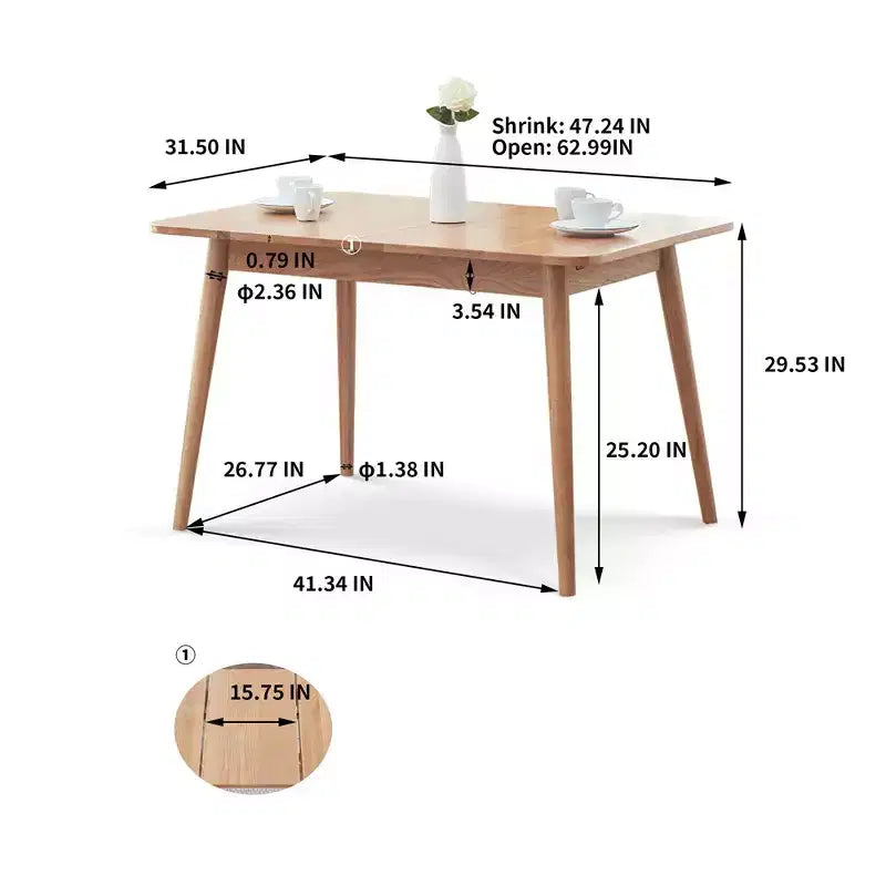 Modern Dining Table, Kitchen & Dining Room Tables,Waterproof Finish, Solid Wood Scratch-resistant Kitchen Table