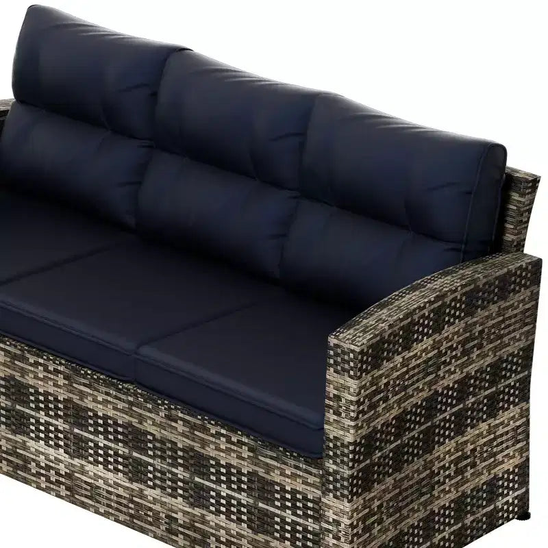 WestinTrends Canapé d'extérieur 2 places en rotin PE avec coussins et table d'appoint