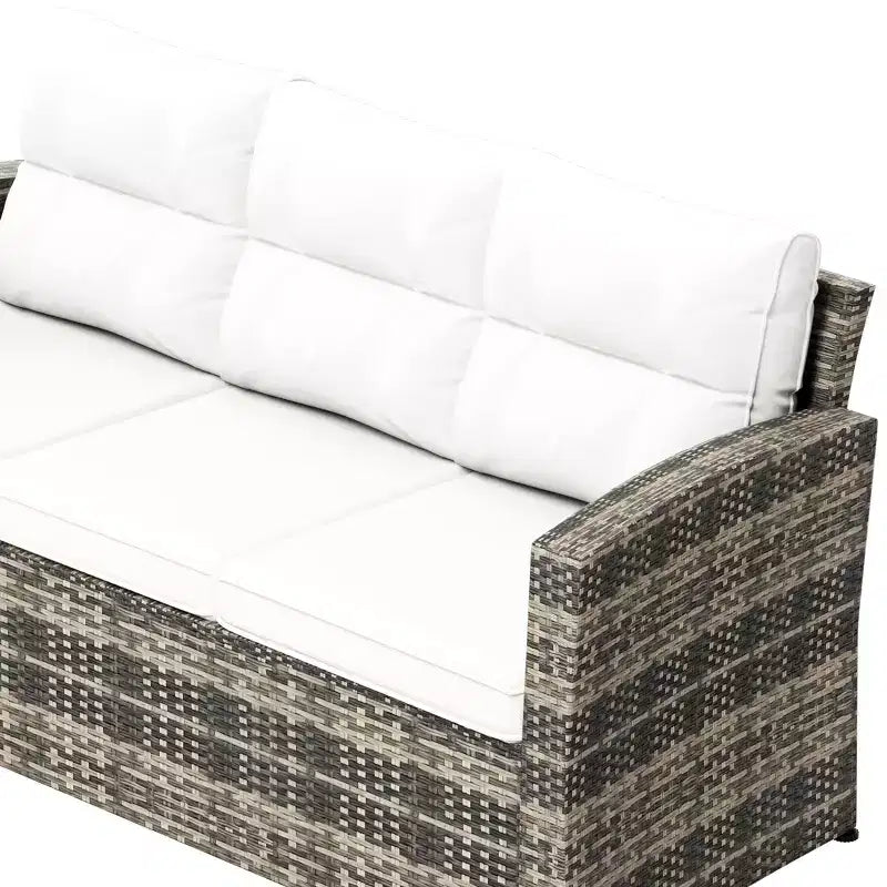 WestinTrends Canapé d'extérieur 2 places en rotin PE avec coussins et table d'appoint