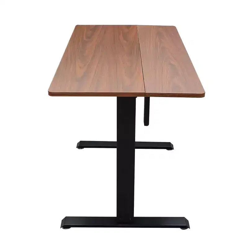 Programmable Electric Two-Tier Compact Standing Desk, 48" Wide, White Frame with Birch Desktop
