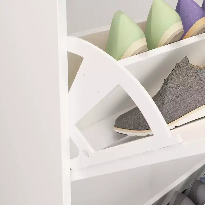 Modern Entryway Shoe Cabinet with 3-Tier Shelves, Slim Freestanding Shoe Rack Organizer