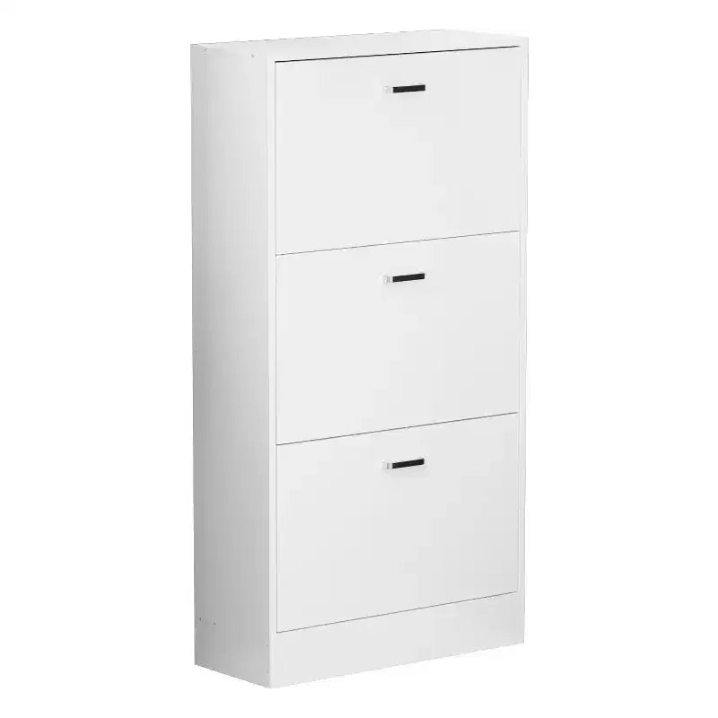 Modern Entryway Shoe Cabinet with 3-Tier Shelves, Slim Freestanding Shoe Rack Organizer