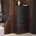 Modern Entryway Shoe Cabinet with 3-Tier Shelves, Slim Freestanding Shoe Rack Organizer