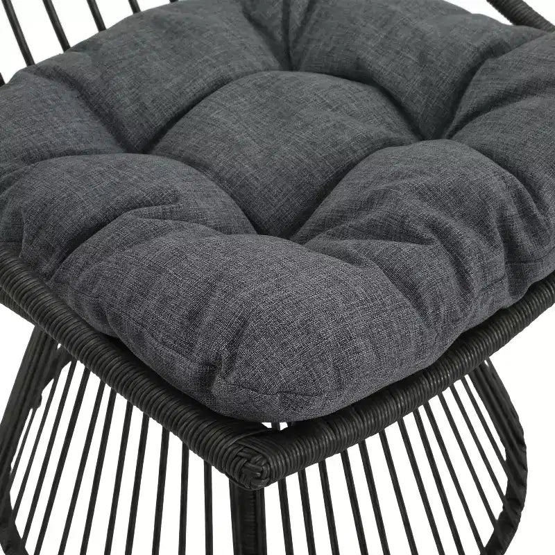 Christopher Knight Home Caryl Ensemble de conversation 2 places en osier d'extérieur avec coussin gris