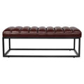 Metal Base Upholstered Bench, Iron Frame, Foam Seat, 53.5" Wide for Bedroom or Entryway