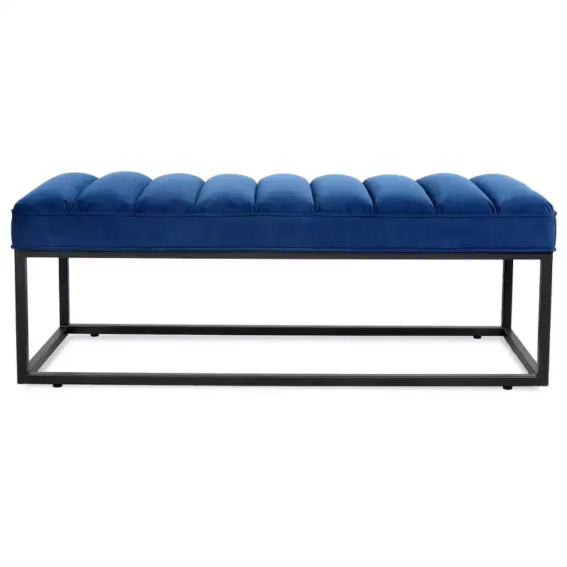 GDFStudio Oakley Metal Base Upholstered Bench