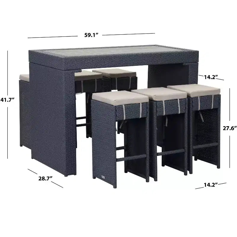 Ensemble de bar Sanders - Intérieur/Extérieur - PAT2502 - Safavieh