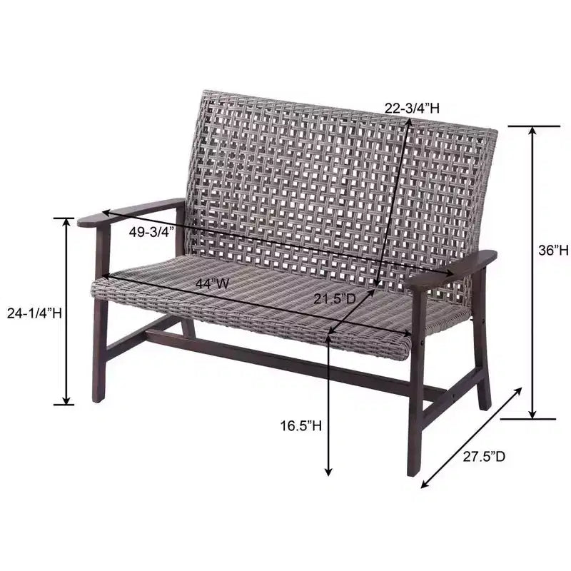 Ensemble de conversation Jiallo Vineyard Collection : Fauteuil, Causeuse, Table d'appoint et Table basse