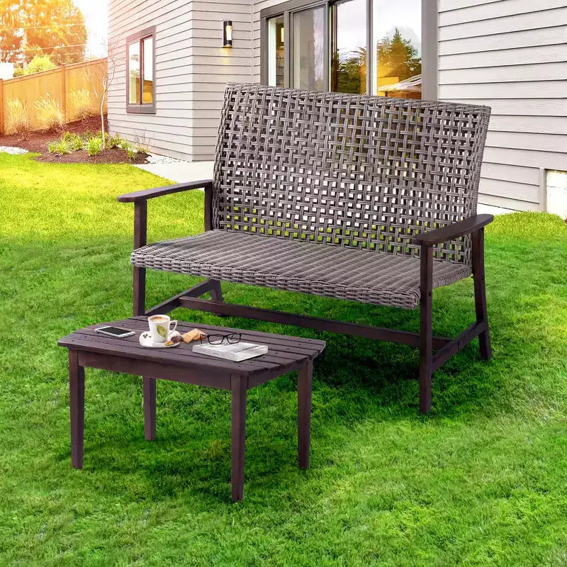 Ensemble de conversation Jiallo Vineyard Collection : Fauteuil, Causeuse, Table d'appoint et Table basse