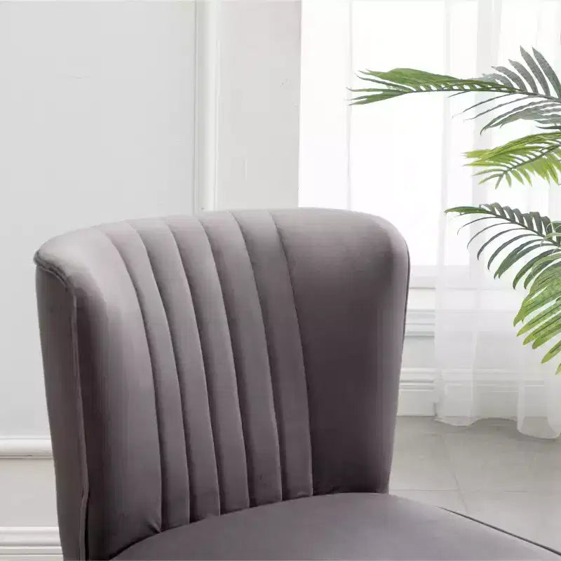 Contemporary Velvet Upholstered Accent Chair, Gray, Living Room Armchair