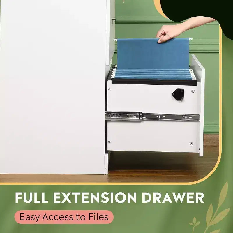 2-Drawer Wood Lateral File Cabinet with Lock for Home Office