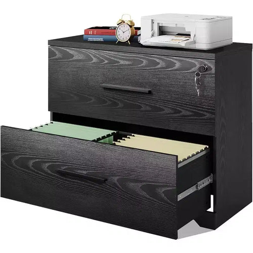 DEXYLLO 2-Drawer Wood Lateral File Cabinet with Lock for Home Office