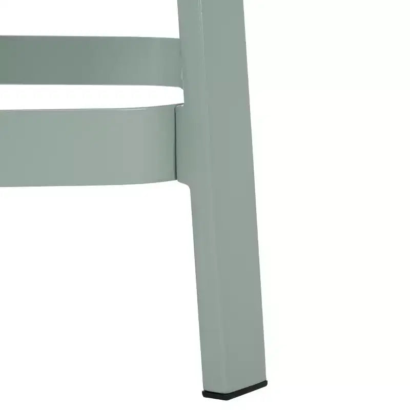 Cane Accent Stool, Aqua Smoke and Natural Finish, Boho Decorative Seat